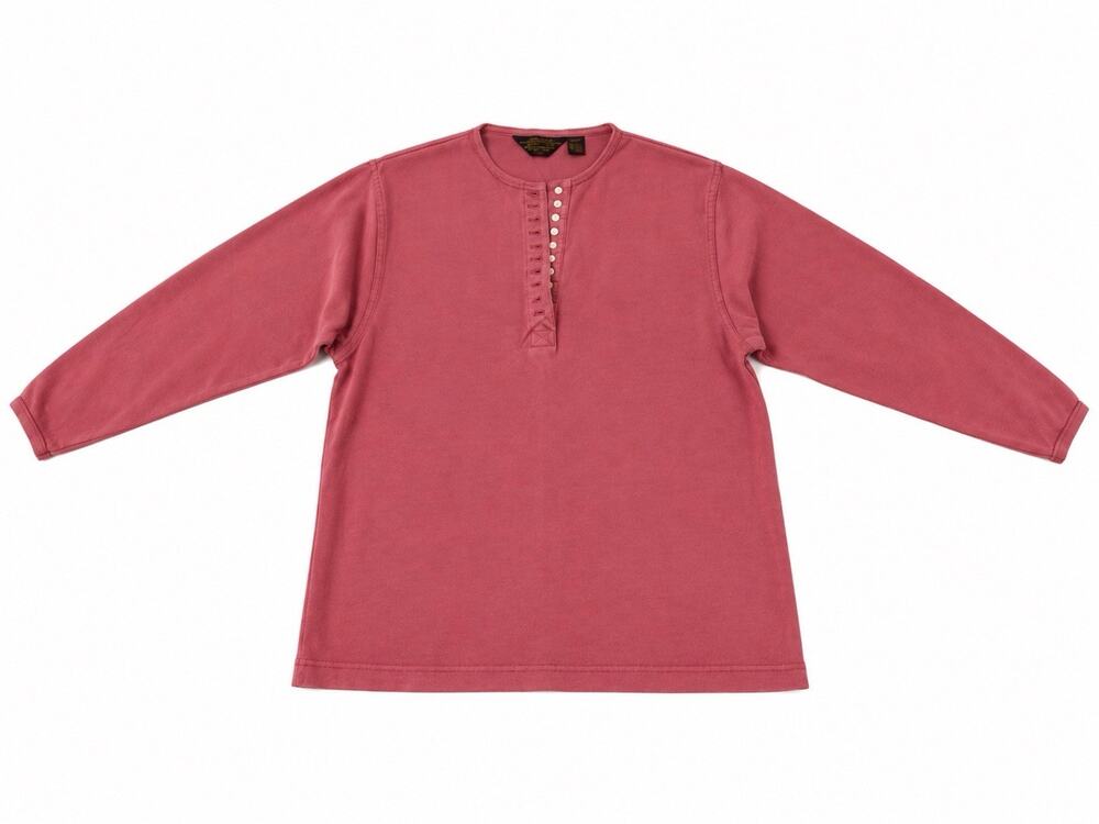 Vintage Eddie Bauer Women’s Medium Pink Long Sleeve Henley Shirt 100% Cotton